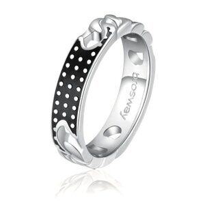 Brosway Mens Stainless Steel & Enamel Polka Dot Ring Size 7 $43 New in Bag